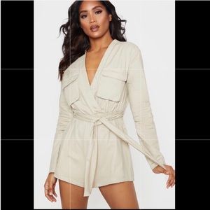 PLT Pretty Little Thing Stone Utility Romper